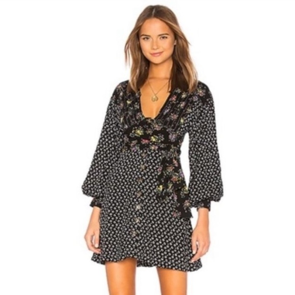 FREE PEOPLE Wonderland Mini Dress in Black - Picture 3 of 10